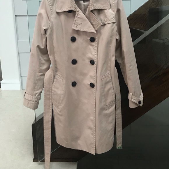 Gap Trench Coat Beige Tan Double Breasted - Picture 2 of 7